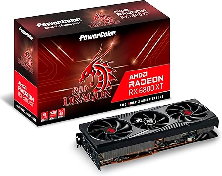 PowerColor Red Dragon AMD Radeon™ RX 6800 XT Gaming Graphics Card with 16GB GDDR6 Memory, Powered by AMD RDNA™ 2, Raytracing, PCI Express 4.0, HDMI 2.1, AMD Infinity Cache