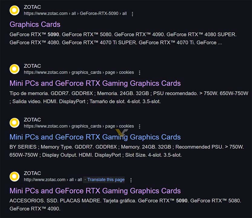 NVIDIA GeForce RTX 50 Series GPU leak from Zotac